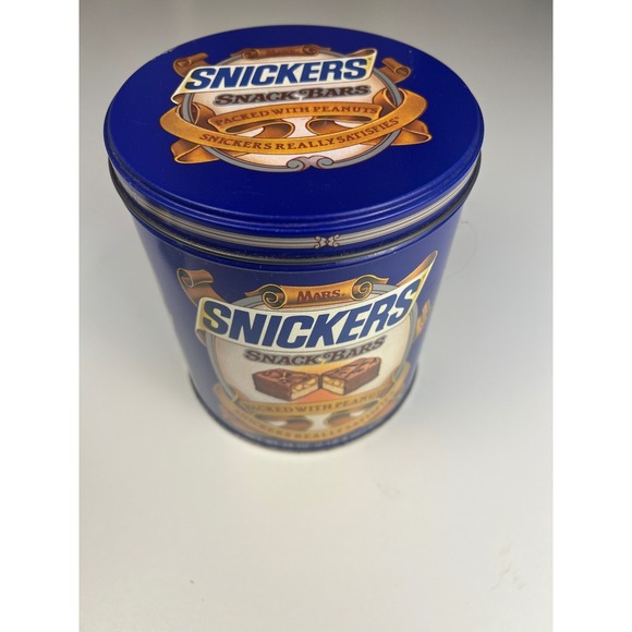 Vintage 1987 Snickers Snack Bars Collectible Advertising Tin Retro Candy Mars